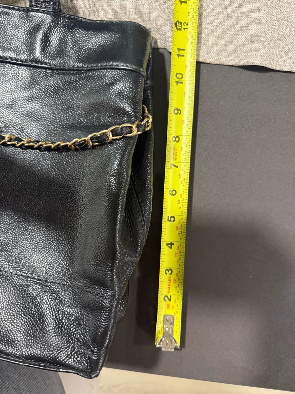 Authentic- Chanel Tote with gold chain - Picture 13 of 16